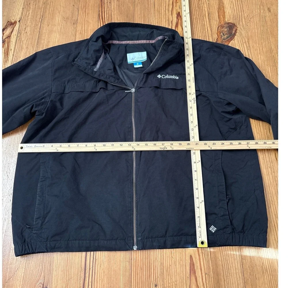 Columbia Windbreaker Jacket Mens Black Lightweight Full Zip Mesh Lined SIZE XXL